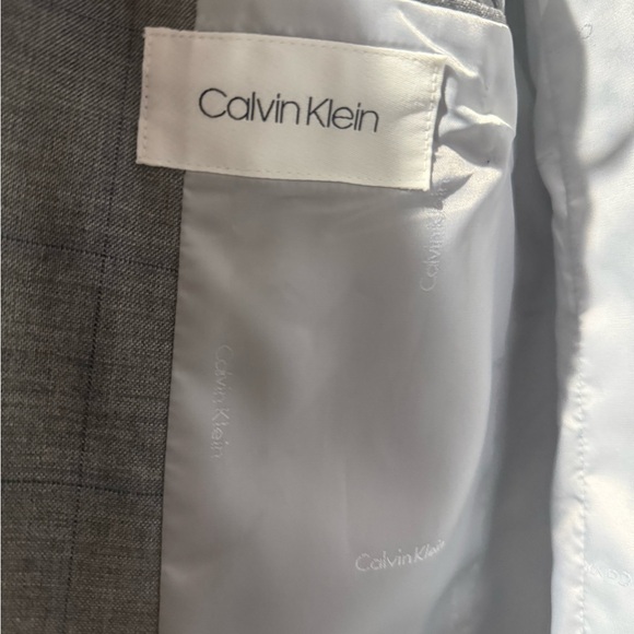 Calvin Klein Boys Classic Gray Pinstripe Men's Suit - Picture 2 of 7